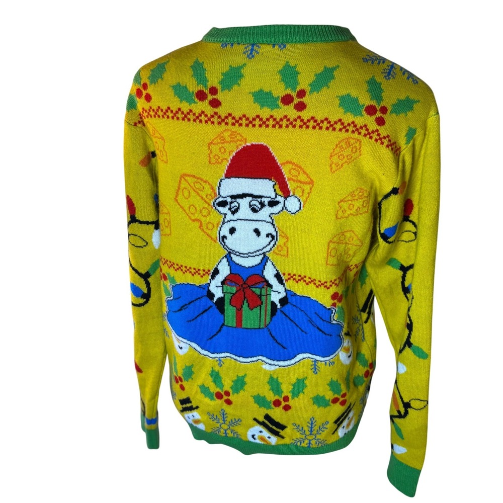 Ugly Christmas‎ Sweater Medium Holiday Party Cow Sweater Fa La La Lottery